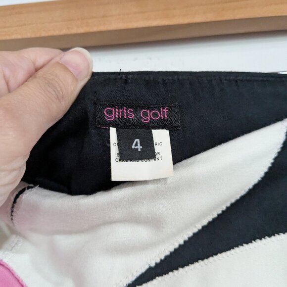 Girls Golf Daisy Applique Skort Black White Pink Size 4 - Picture 2 of 5